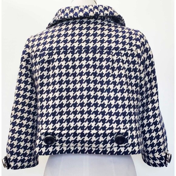 1960s VTG Sylvides Creations Paris Womens Houndstooth Wool Cropped Swing Jacket - Picture 15 of 16